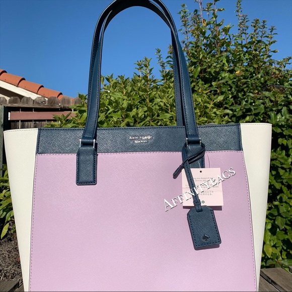 Kate Spade Cameron Lavender Navy Contrast laptop - Picture 2 of 8